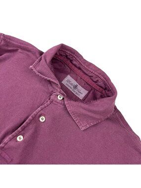 Della Ciana Men's 100% Cotton S/S Polo Shirt Purple • Italy • Size 52